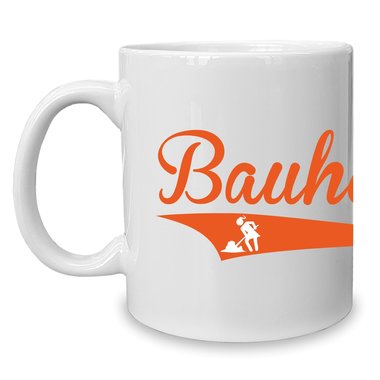 Kaffeebecher - Tasse - Bauherrin weiss-fuchsia