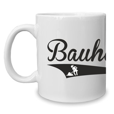 Kaffeebecher - Tasse - Bauherrin weiss-fuchsia