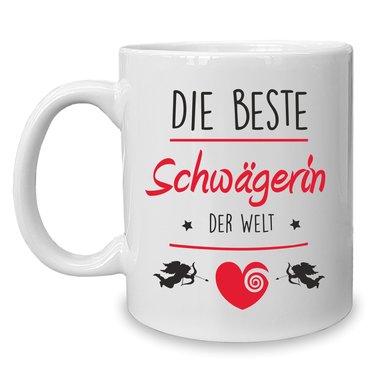 Kaffeebecher - Tasse - Die Beste Schwgerin der Welt weiss-rot