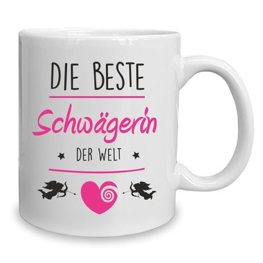 Kaffeebecher - Tasse - Die Beste Schwgerin der Welt weiss-rot