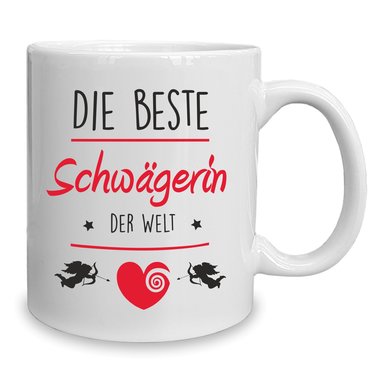 Kaffeebecher - Tasse - Die Beste Schwgerin der Welt weiss-rot