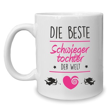 Kaffeebecher - Tasse - Die Beste Schwiegertochter der Welt weiss-rot