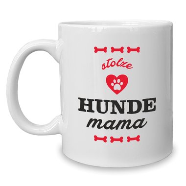 Kaffeebecher - Tasse - Stolze Hunde Mama weiss-cyan