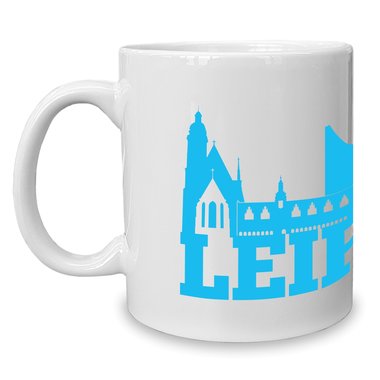 Kaffeebecher - Tasse - Leipzig Skyline weiss-schwarz