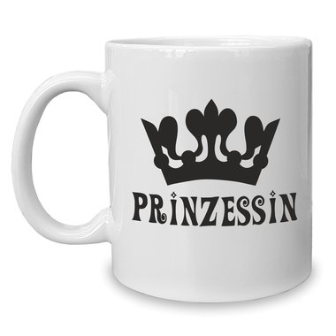 Kaffeebecher - Tasse - Prinzessin weiss-fuchsia