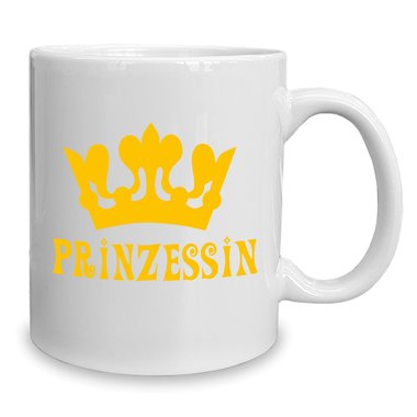 Kaffeebecher - Tasse - Prinzessin weiss-fuchsia