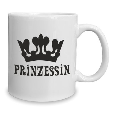 Kaffeebecher - Tasse - Prinzessin weiss-fuchsia