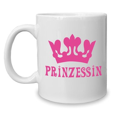 Kaffeebecher - Tasse - Prinzessin weiss-schwarz