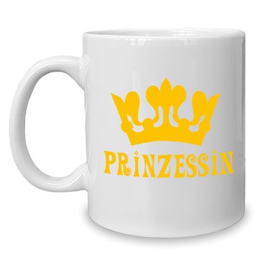 Kaffeebecher - Tasse - Prinzessin weiss-schwarz