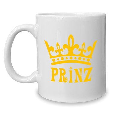 Kaffeebecher - Tasse - Prinz weiss-cyan