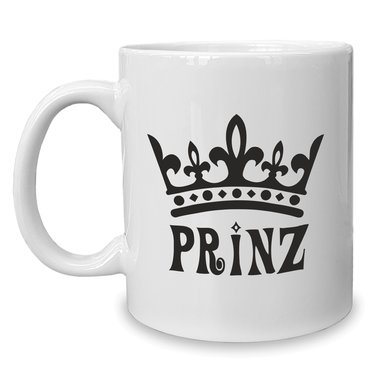 Kaffeebecher - Tasse - Prinz weiss-cyan