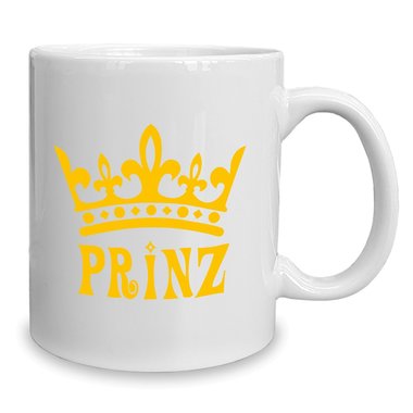 Kaffeebecher - Tasse - Prinz weiss-cyan