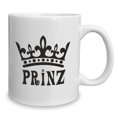 Kaffeebecher - Tasse - Prinz weiss-cyan