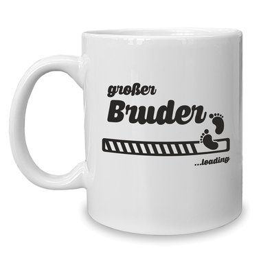 Kaffeebecher - Tasse - Groer Bruder loading weiss-cyan