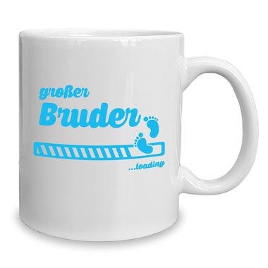 Kaffeebecher - Tasse - Groer Bruder loading weiss-cyan