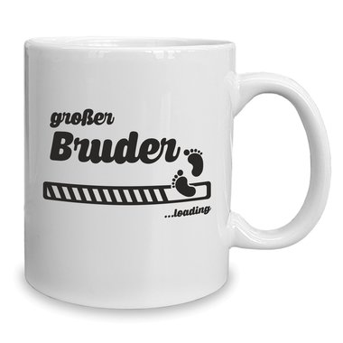 Kaffeebecher - Tasse - Groer Bruder loading weiss-cyan