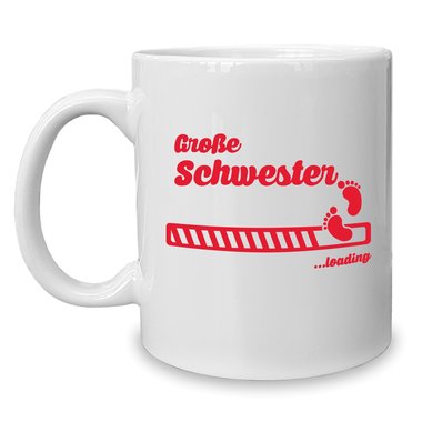 Kaffeebecher - Tasse - Groe Schwester loading weiss-fuchsia