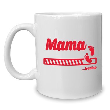 Kaffeebecher - Tasse - Mama loading weiss-schwarz