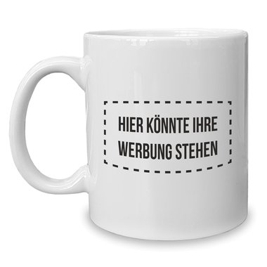 Kaffeebecher - Tasse - Hier knnte Ihre Werbung stehen weiss-schwarz