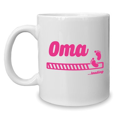 Kaffeebecher - Tasse - Oma loading weiss-fuchsia