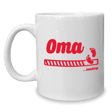 Kaffeebecher - Tasse - Oma loading weiss-fuchsia