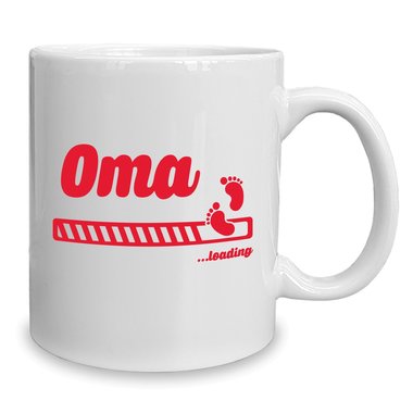 Kaffeebecher - Tasse - Oma loading weiss-fuchsia