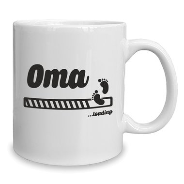 Kaffeebecher - Tasse - Oma loading weiss-fuchsia