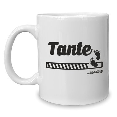 Kaffeebecher - Tasse - Tante loading weiss-schwarz