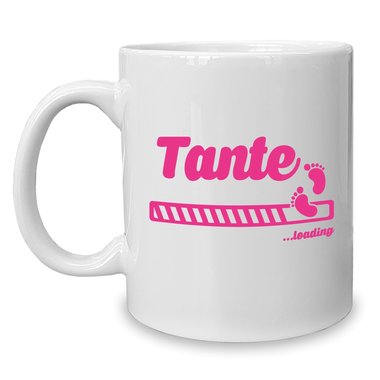 Kaffeebecher - Tasse - Tante loading weiss-schwarz