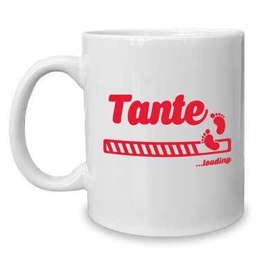 Kaffeebecher - Tasse - Tante loading weiss-schwarz