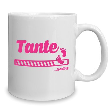 Kaffeebecher - Tasse - Tante loading weiss-schwarz