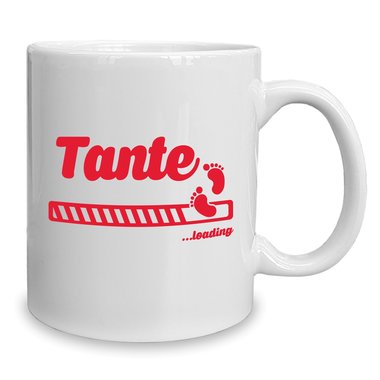 Kaffeebecher - Tasse - Tante loading weiss-schwarz