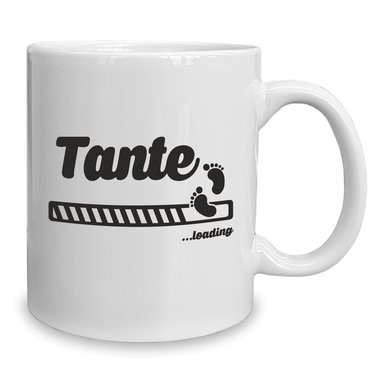 Kaffeebecher - Tasse - Tante loading weiss-schwarz