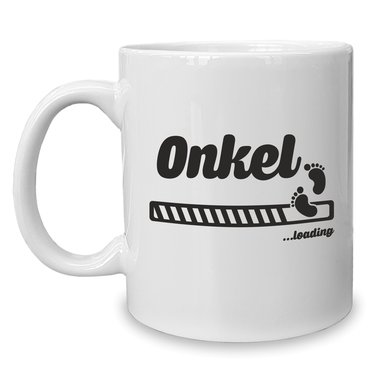 Kaffeebecher - Tasse - Onkel loading weiss-cyan