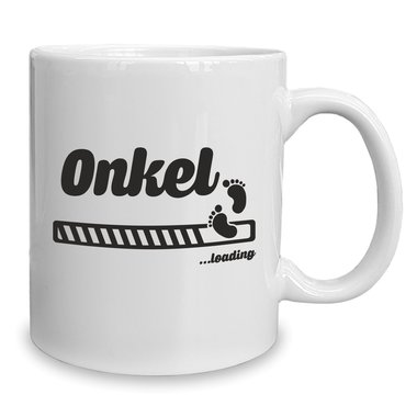 Kaffeebecher - Tasse - Onkel loading weiss-cyan