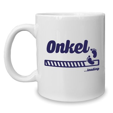 Kaffeebecher - Tasse - Onkel loading weiss-cyan