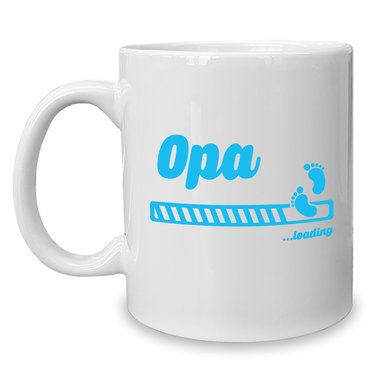 Kaffeebecher - Tasse - Opa loading weiss-cyan