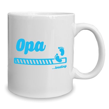 Kaffeebecher - Tasse - Opa loading weiss-cyan