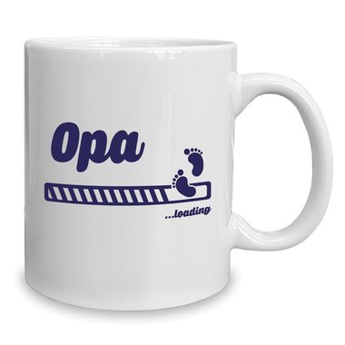 Kaffeebecher - Tasse - Opa loading weiss-cyan