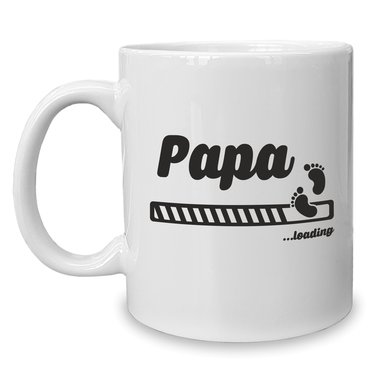 Kaffeebecher - Tasse - Papa loading weiss-schwarz