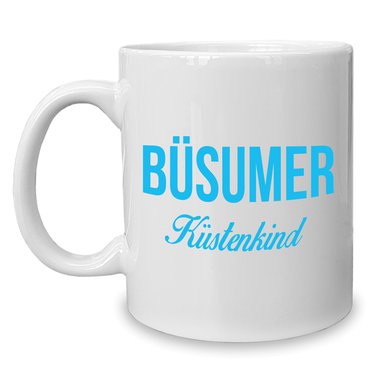 Kaffeebecher - Tasse - Bsumer Kstenkind weiss-cyan