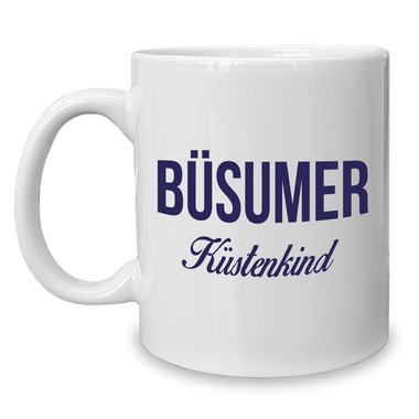 Kaffeebecher - Tasse - Bsumer Kstenkind weiss-cyan