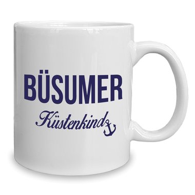 Kaffeebecher - Tasse - Bsumer Kstenkind weiss-cyan