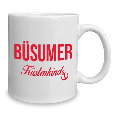 Kaffeebecher - Tasse - Bsumer Kstenkind weiss-cyan