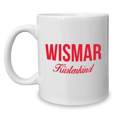 Kaffeebecher - Tasse - Wismar Kstenkind weiss-rot