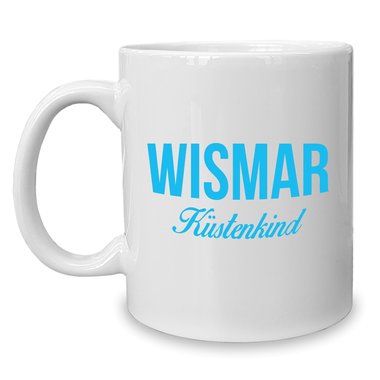 Kaffeebecher - Tasse - Wismar Kstenkind weiss-rot