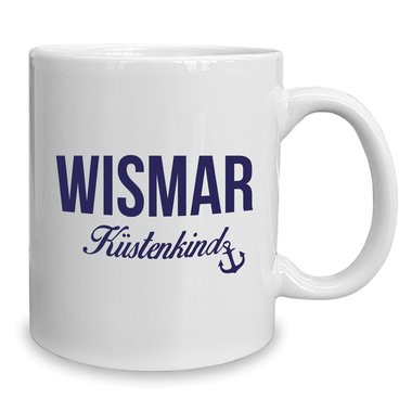 Kaffeebecher - Tasse - Wismar Kstenkind weiss-rot