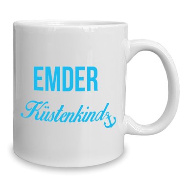 Kaffeebecher - Tasse - Emder Kstenkind weiss-rot