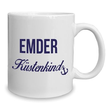 Kaffeebecher - Tasse - Emder Kstenkind weiss-rot