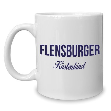 Kaffeebecher - Tasse - Flensburger Kstenkind weiss-rot